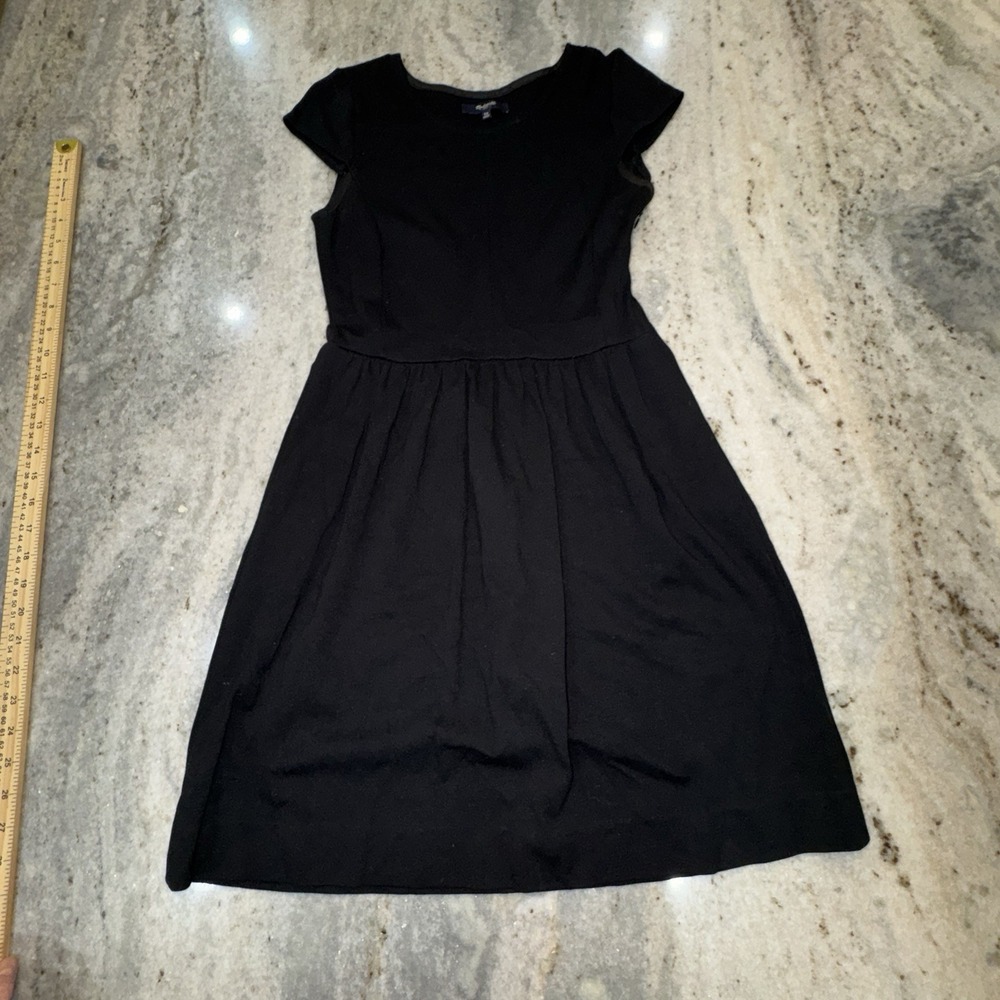 Madewell Black Knee Length Babydoll A Line Dress Stretch Capsule Sz XS